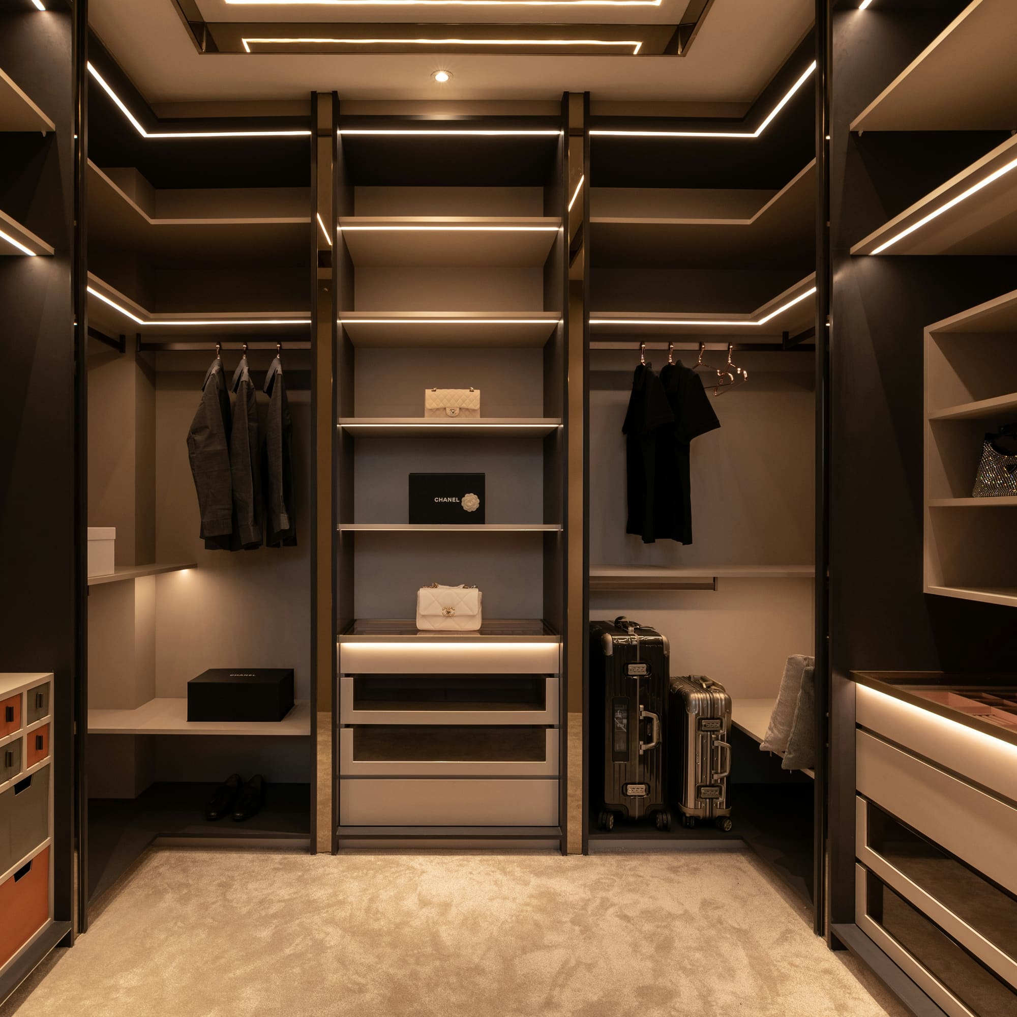 Organised wardrobe and closet
