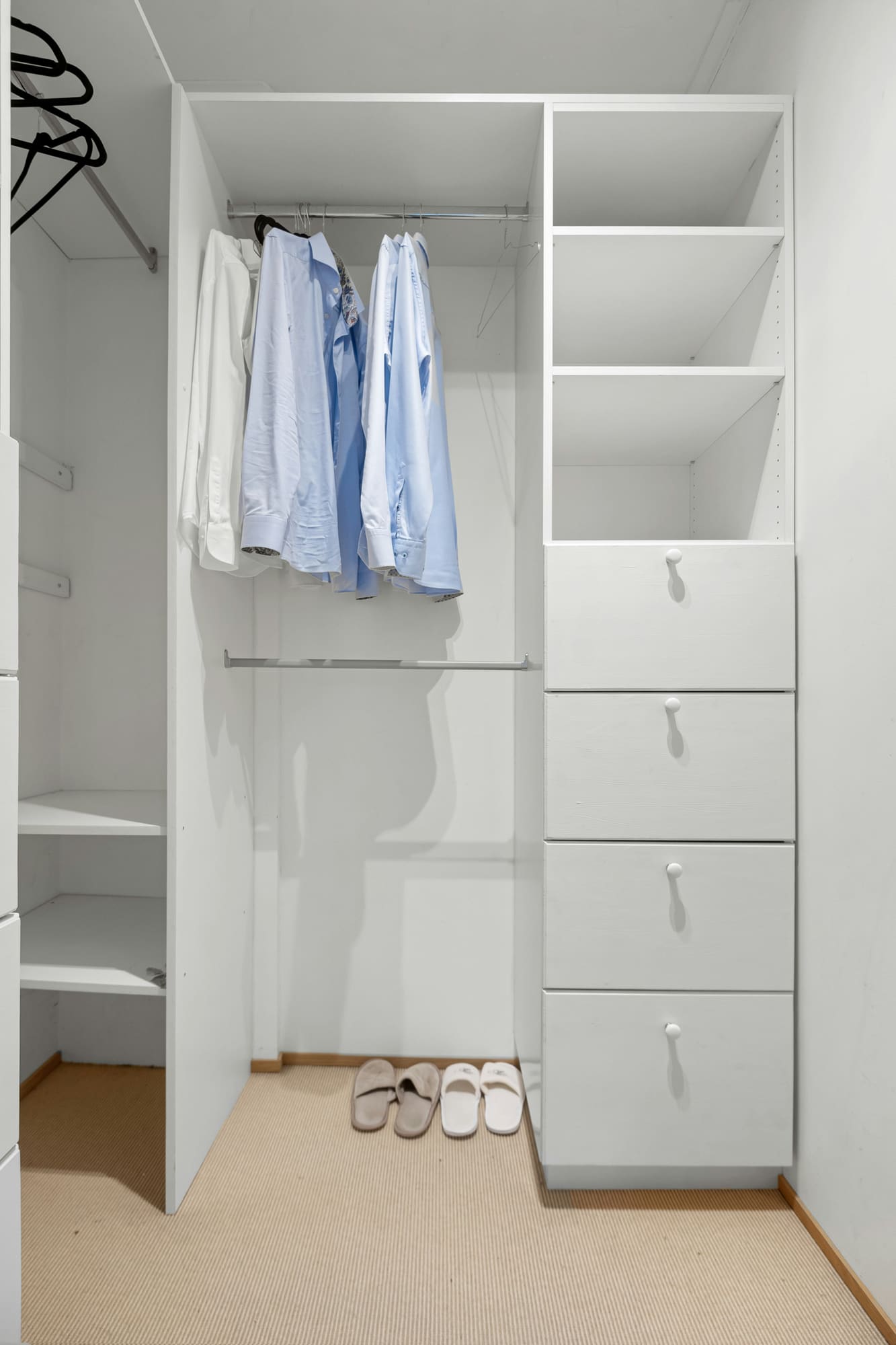 Overflowing wardrobe, before